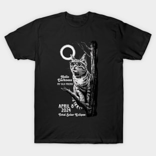 Enigmatic Eclipse Feline - Celestial Gaze Artwork T-Shirt